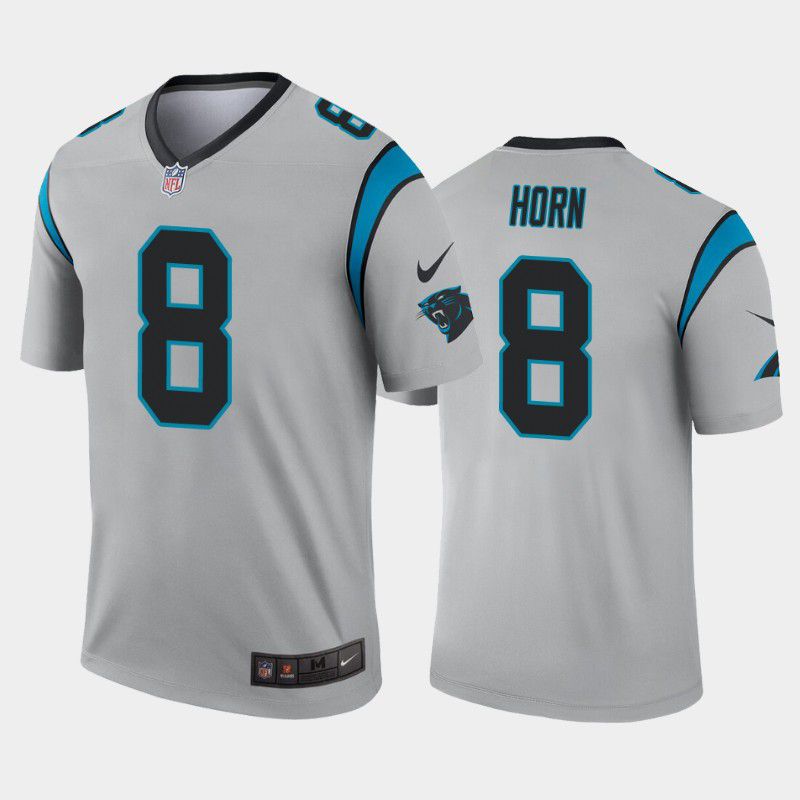 Men Carolina Panthers #8 Jaycee Horn Nike Grey Limited Player NFL Jersey